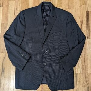 Calvin Klein Mens Blazer Blue Pinstripe Wool 2 Button Suit Jacket Sport Coat 40S